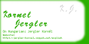 kornel jergler business card
